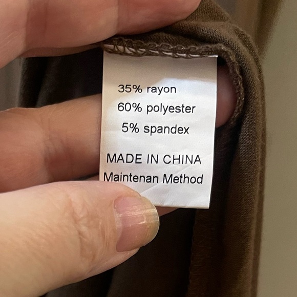 Anrabess crew neck flowy tiered maxi beach dress coffee brown large jersey knit - Picture 9 of 10